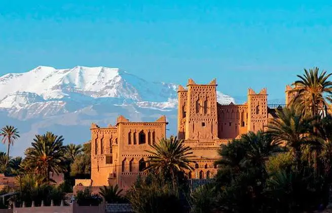 Earthen architecture and palms at Skoura